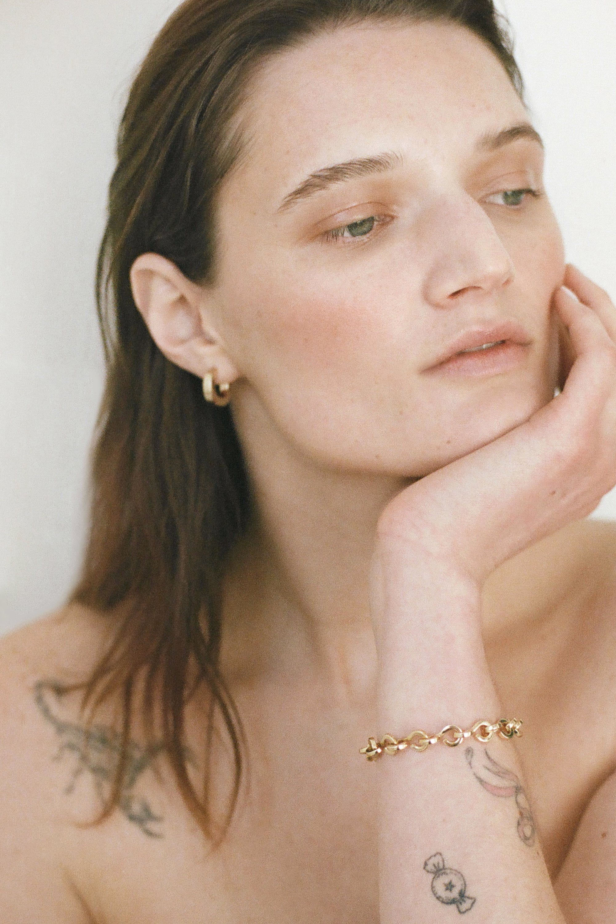 Model wearing Laura Lombardi Persa Earrings