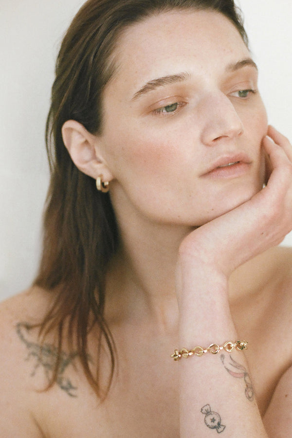 Model wearing Laura Lombardi Persa Earrings