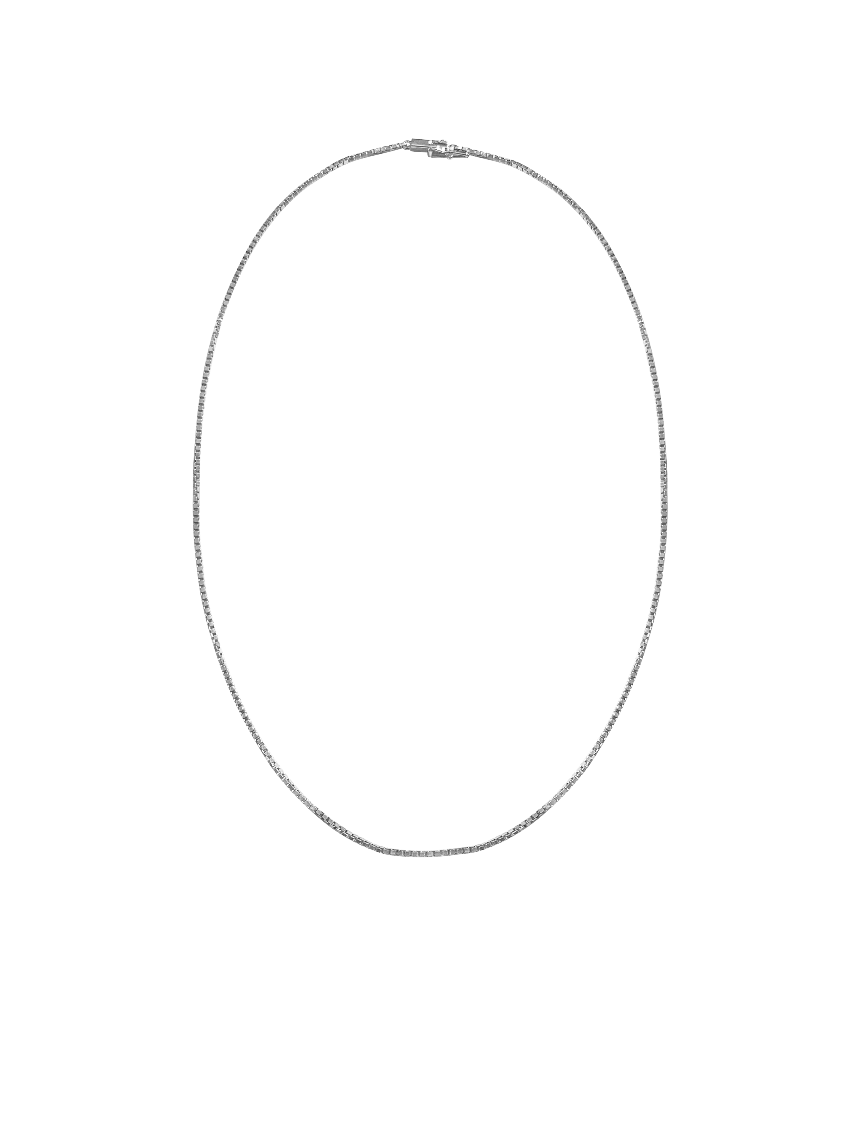 Box Chain Necklace White Gold * – lauralombardi Box Chain Necklace White Gold * – lauralombardi