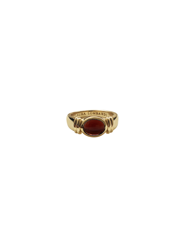 Laura Lombardi 14kt yellow gold Alessandra Ring with Garnet.