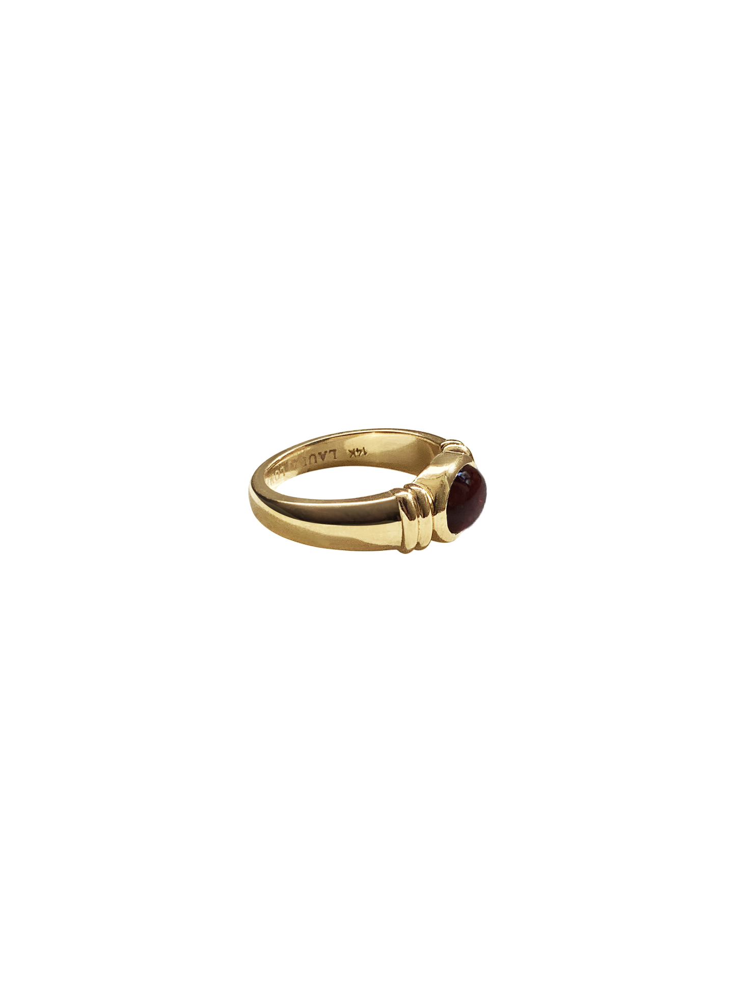 Laura Lombardi 14kt yellow gold Alessandra Ring with Garnet.