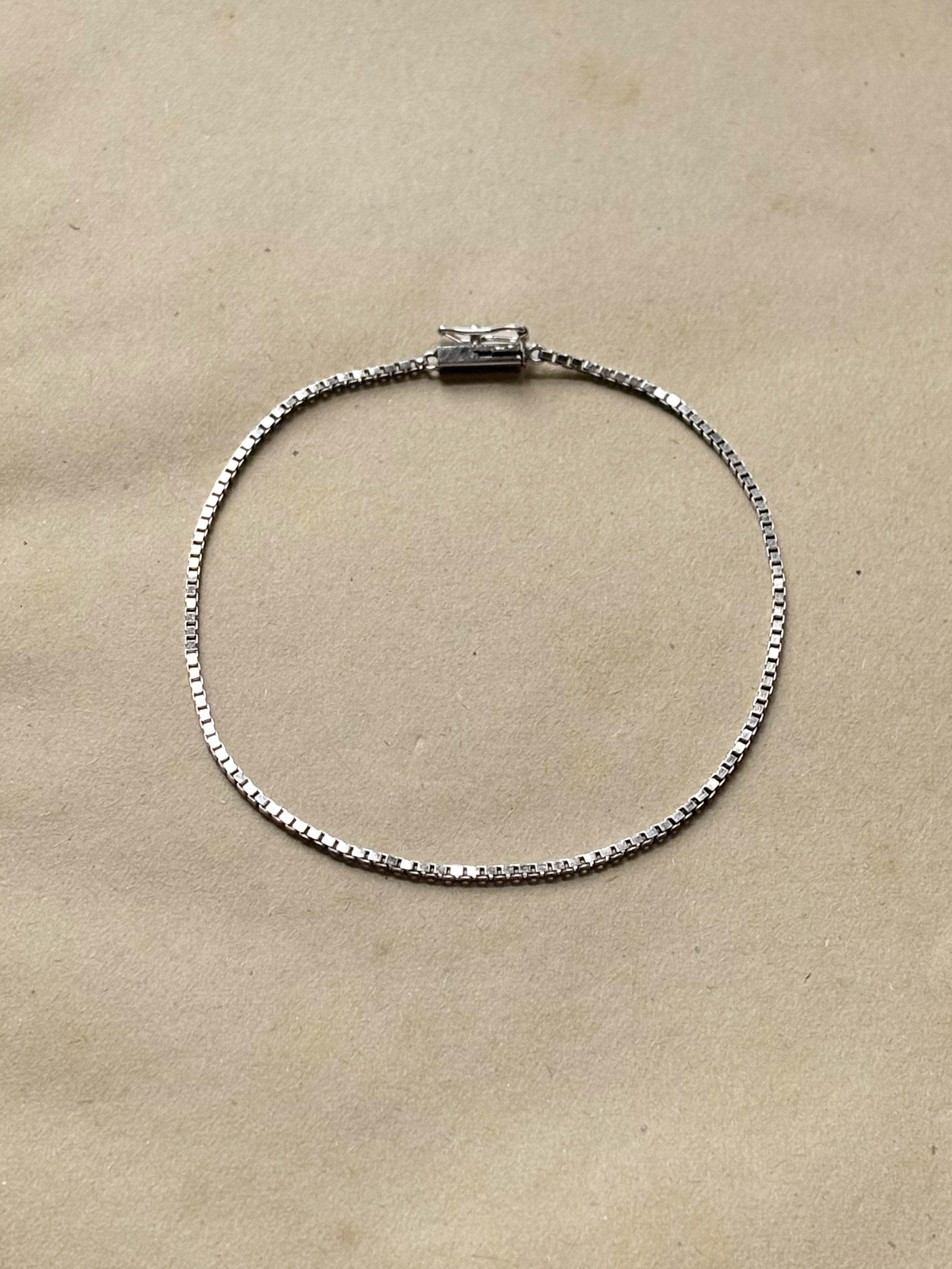 Laura Lombardi 14kt White Gold Box Chain Bracelet