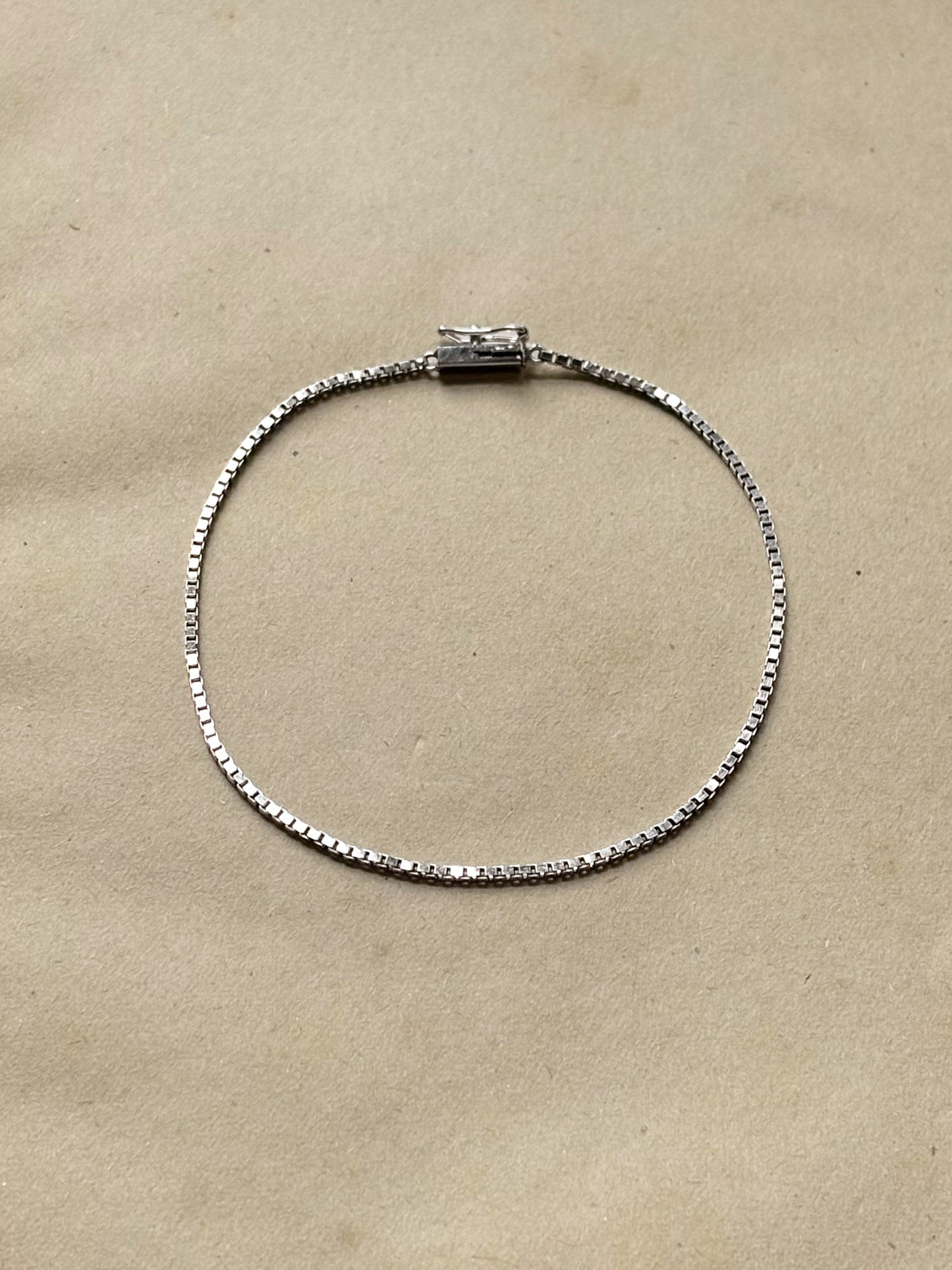 Laura Lombardi 14kt White Gold Box Chain Bracelet
