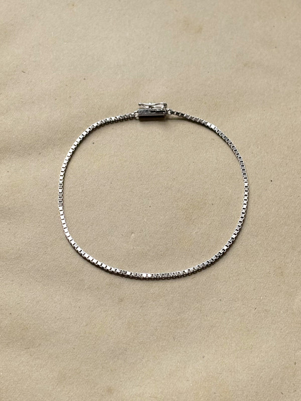 Laura Lombardi 14kt White Gold Box Chain Bracelet