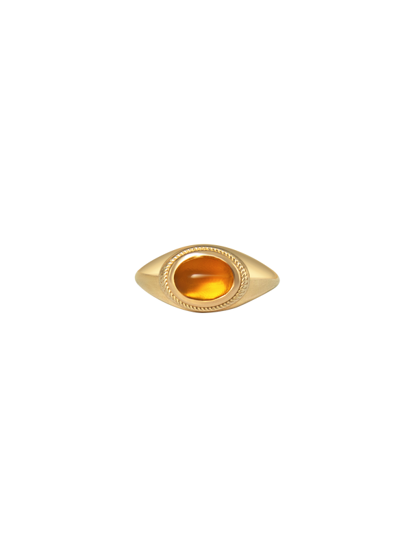 Laura Lombardi gold Ginerva Ring with Citrine stone.