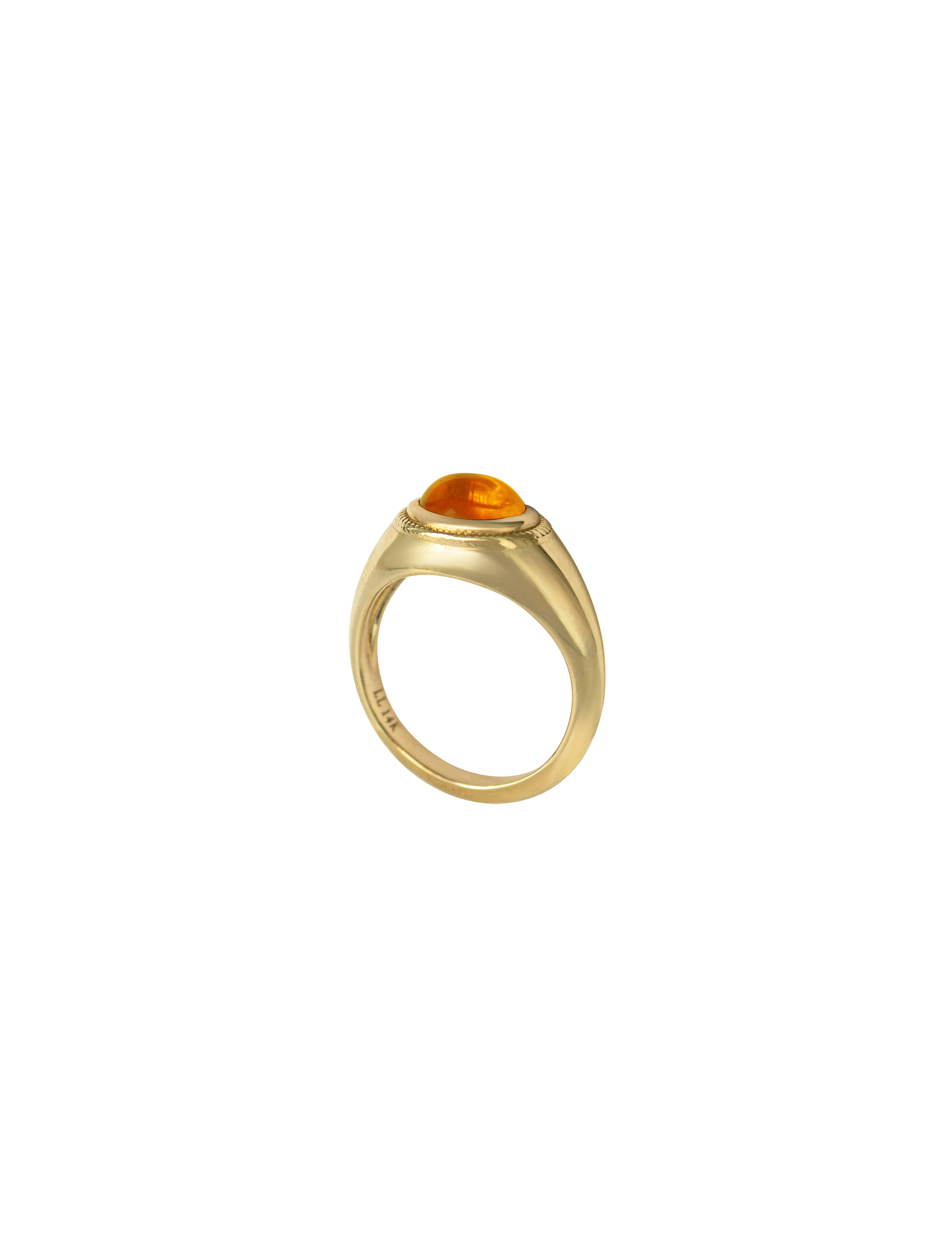 Laura Lombardi gold Ginerva Ring with Citrine stone.
