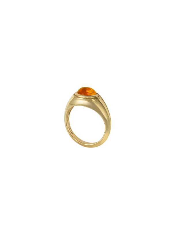 Laura Lombardi gold Ginerva Ring with Citrine stone.