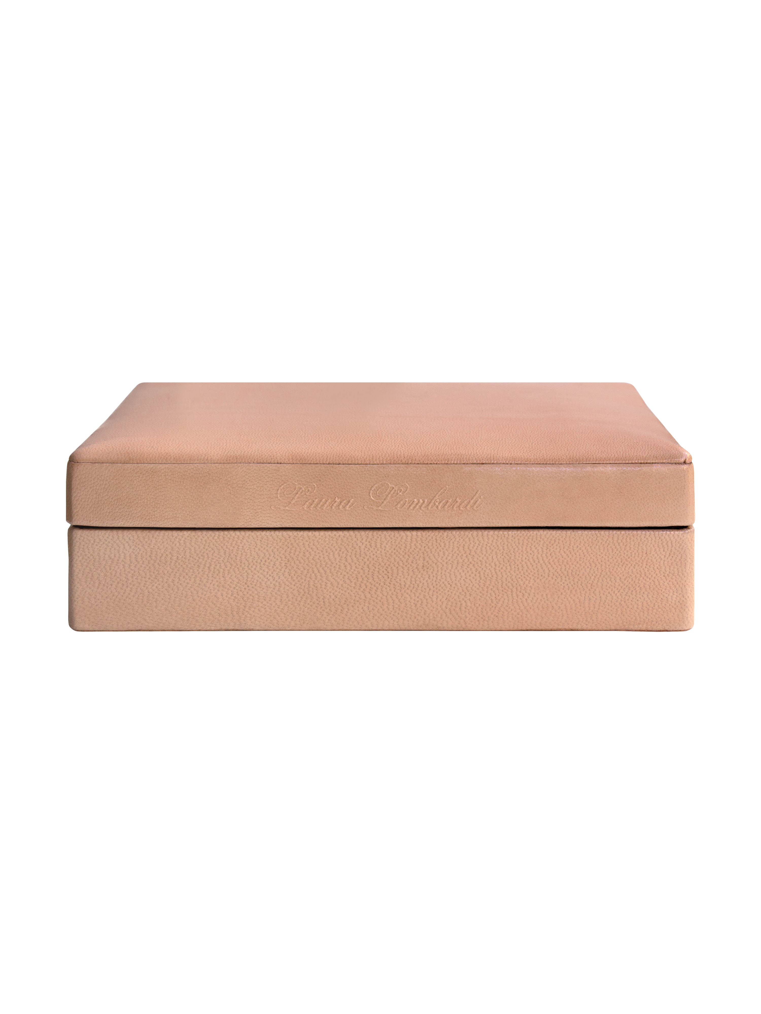 Beige jewelry box on a white background