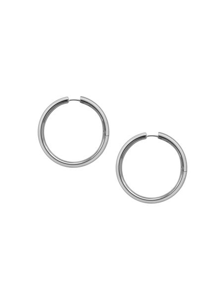 Silver Large Seamless Hoops – lauralombardi