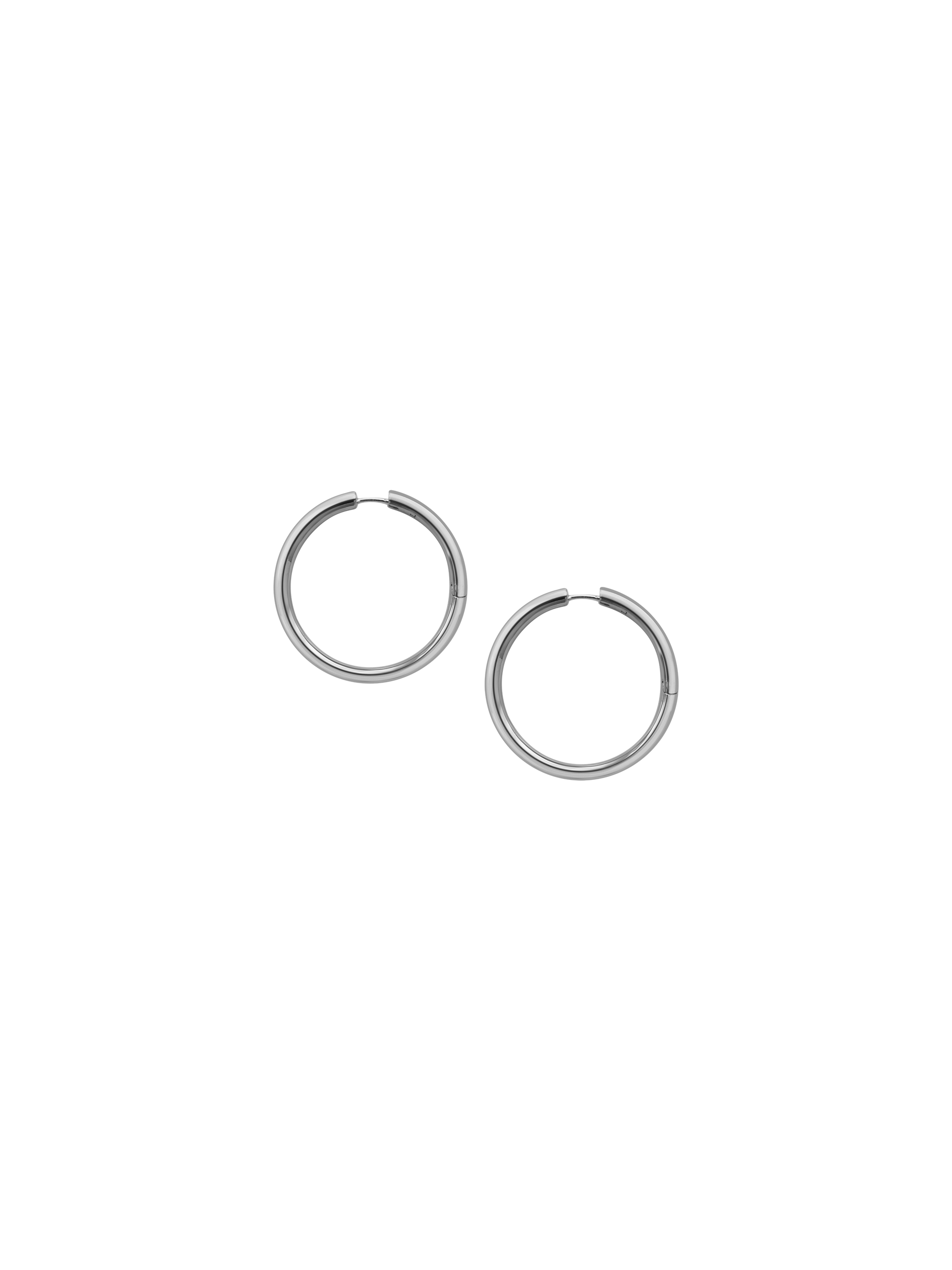 Silver Medium Seamless Hoops – lauralombardi