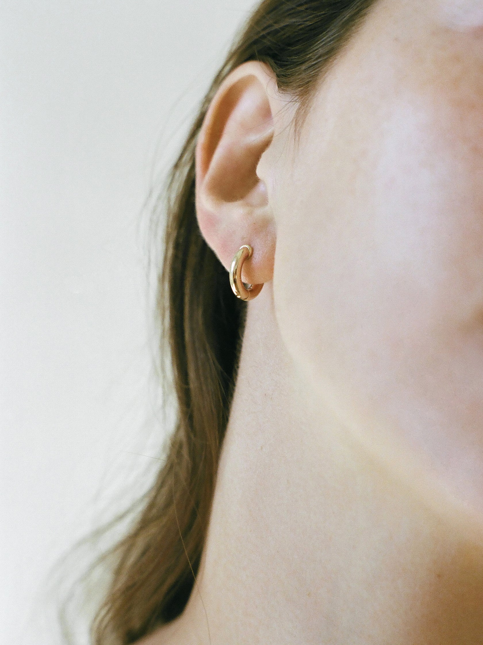 Leta Mini Gold Hoops Turquoise