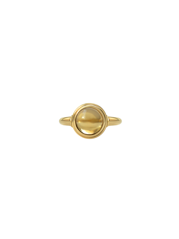 Laura Lombardi gold Sfera Ring with yellow citrine.