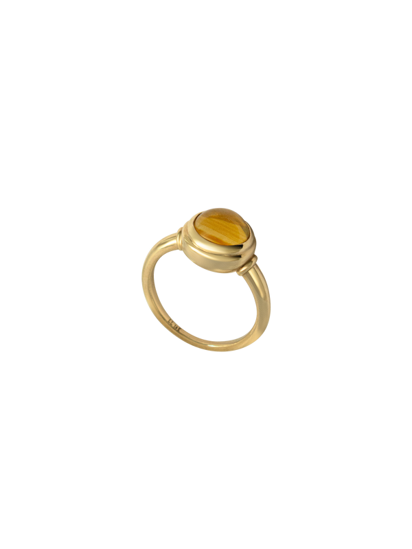 Laura Lombardi gold Sfera Ring with yellow citrine.