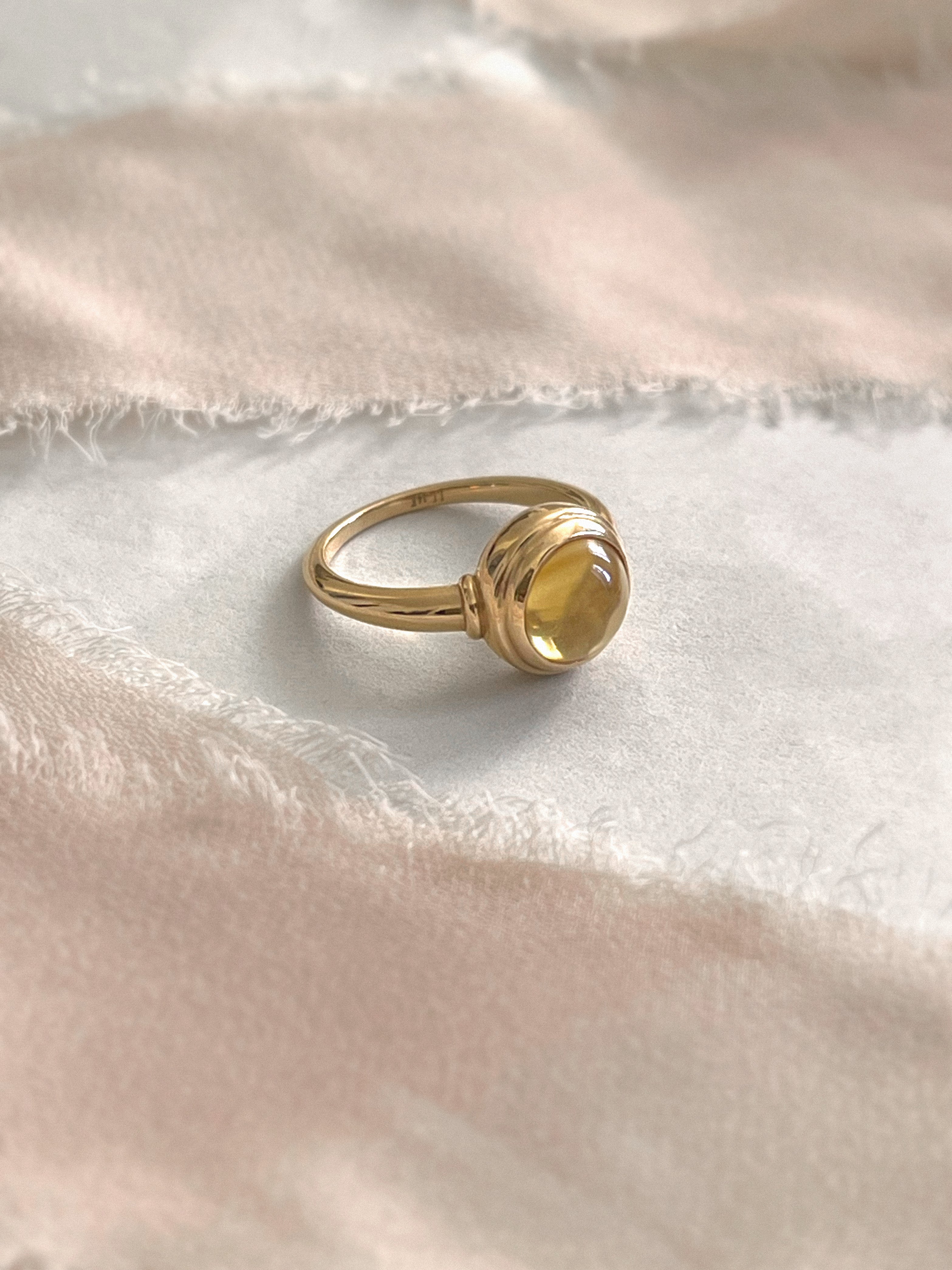Laura Lombardi gold Sfera Ring with yellow citrine.