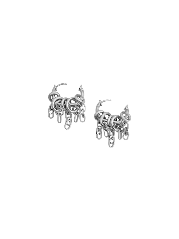 Laura Lombardi Silver Stalla fringe earrings