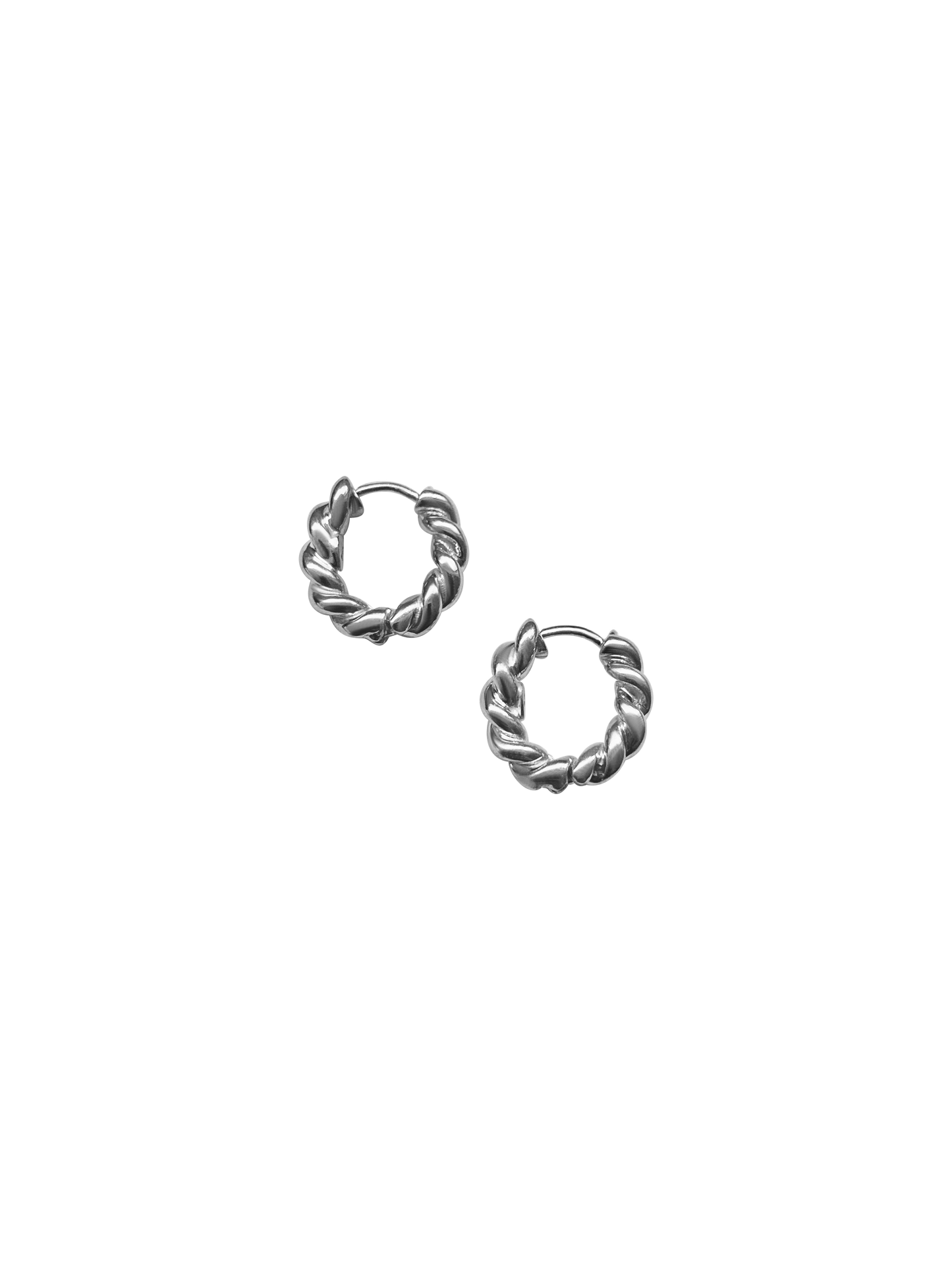 Laura Lombardi 14kt White Gold Twist Hoops