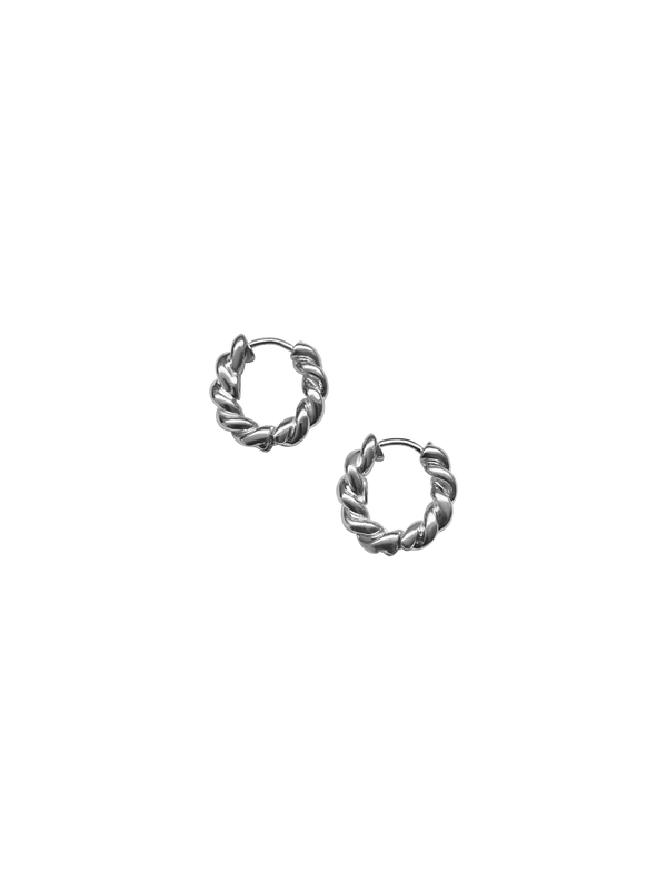Laura Lombardi 14kt White Gold Twist Hoops