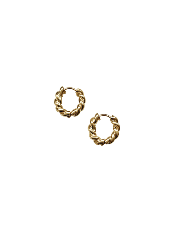 Laura Lombardi 14kt Yellow Gold Twist Hoops.
