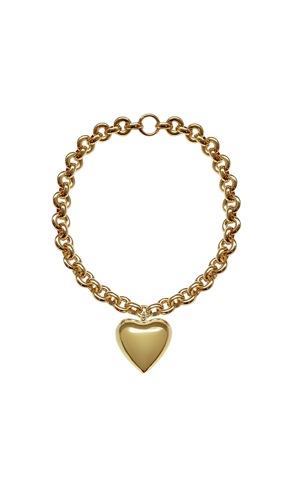 Laura Lombardi Giulietta Oversized heart pendant chain